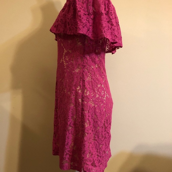 Eliza J Lace Purple Pink Off the Shoulder Dress - Picture 9 of 14